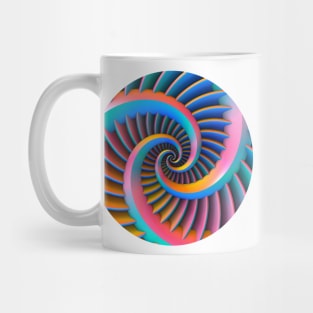 Opposing Spiral Pattern in 3-D Mug